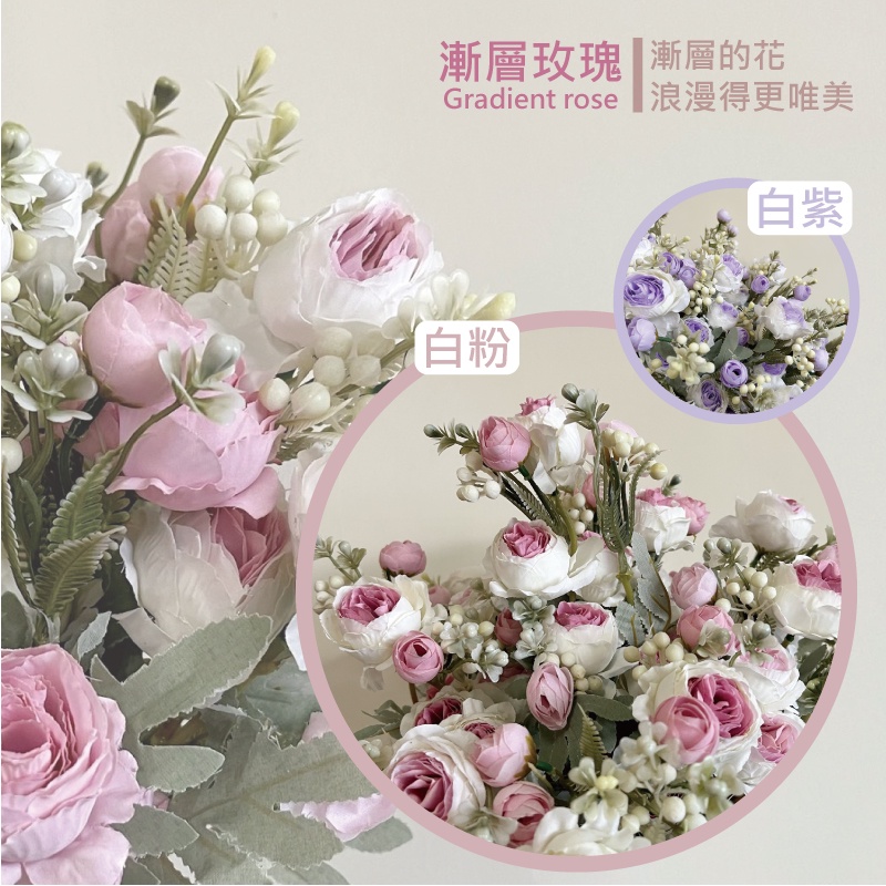 漸層玫瑰 漸層的花Gradient rose浪漫得更唯美白粉白紫