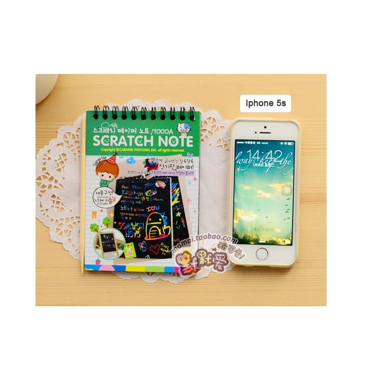 스크래치페이퍼 1000A NOTECopyright CARAMEL POPCORN, INC  rights Iphone 5s신기한 페이퍼 쓰는 알록달록제품구성 노트SCRATCH