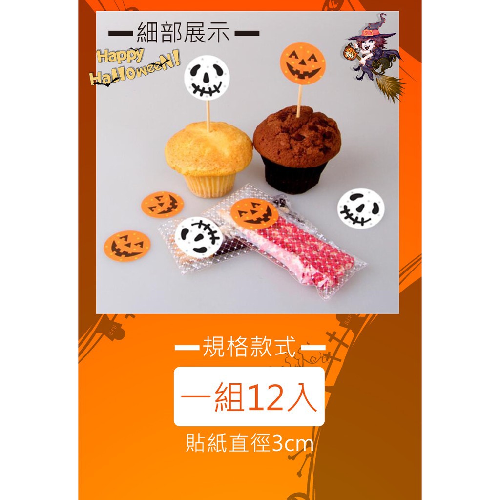 細部展示一Happy規格款式一組12入貼紙直徑3cm